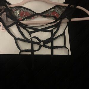 Victoria's Secret Black Strappy Mesh Panty